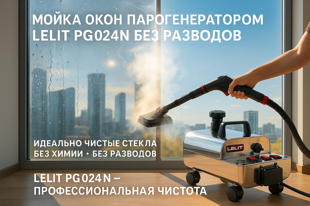 Мойка парогенератором LELIT без разводов Мойка парогенератором LELIT без разводов